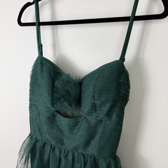 Blondie Nites Prom Dress Women's Dark Green Ruffled Juniors A-Line Maxi Sz 7 - Picture 7 of 11